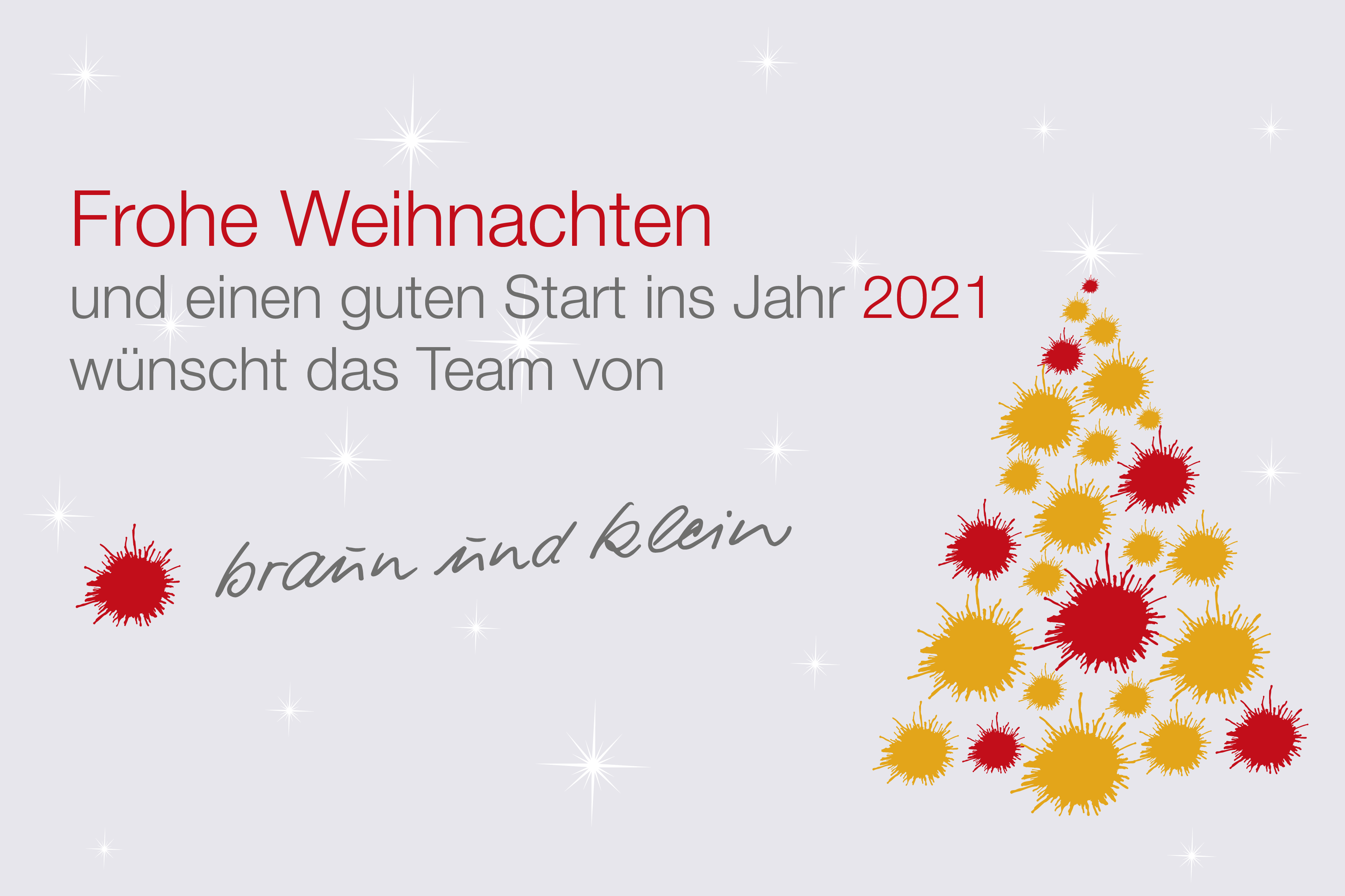 Braun-Klein Siebdruck: Weihnachtsgruß 2021